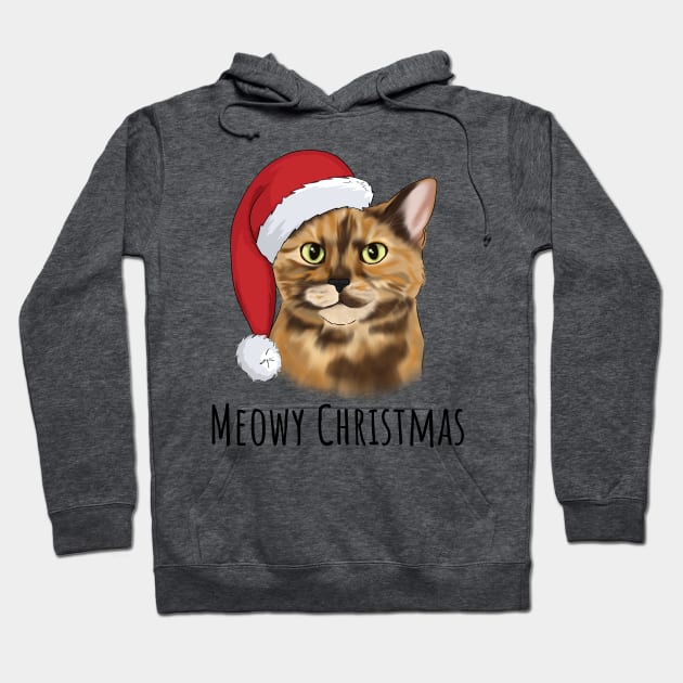 Tortie Santa Cat Hoodie by caitlinshea24